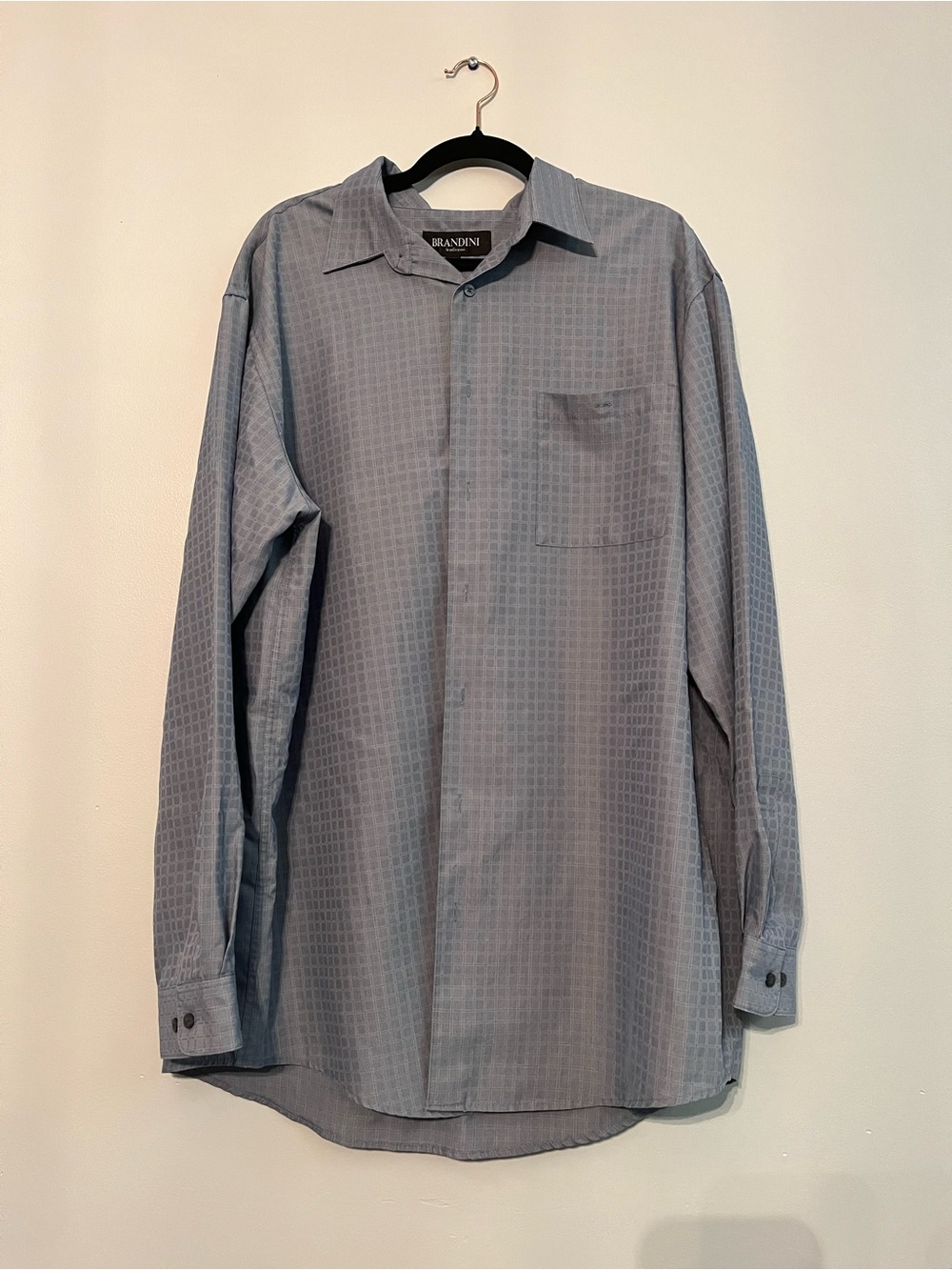 Brandini Men's Blue/Gray Long-Sleeve Dress Shirt